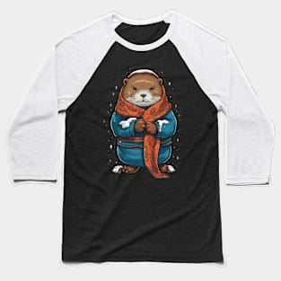 Otter in Winter Baseball T-Shirt